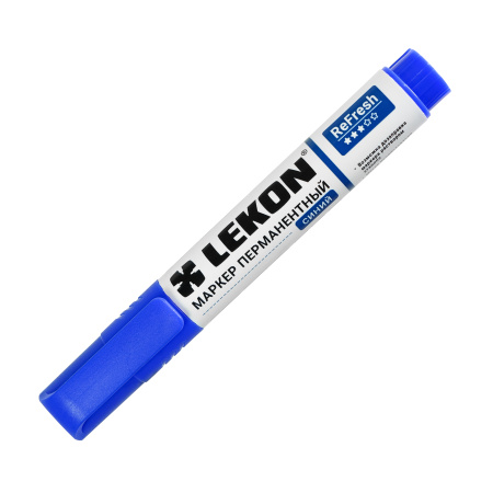 Маркер перманентный 3мм заправляемый синий LEKON ReFresh 012063; 11614368